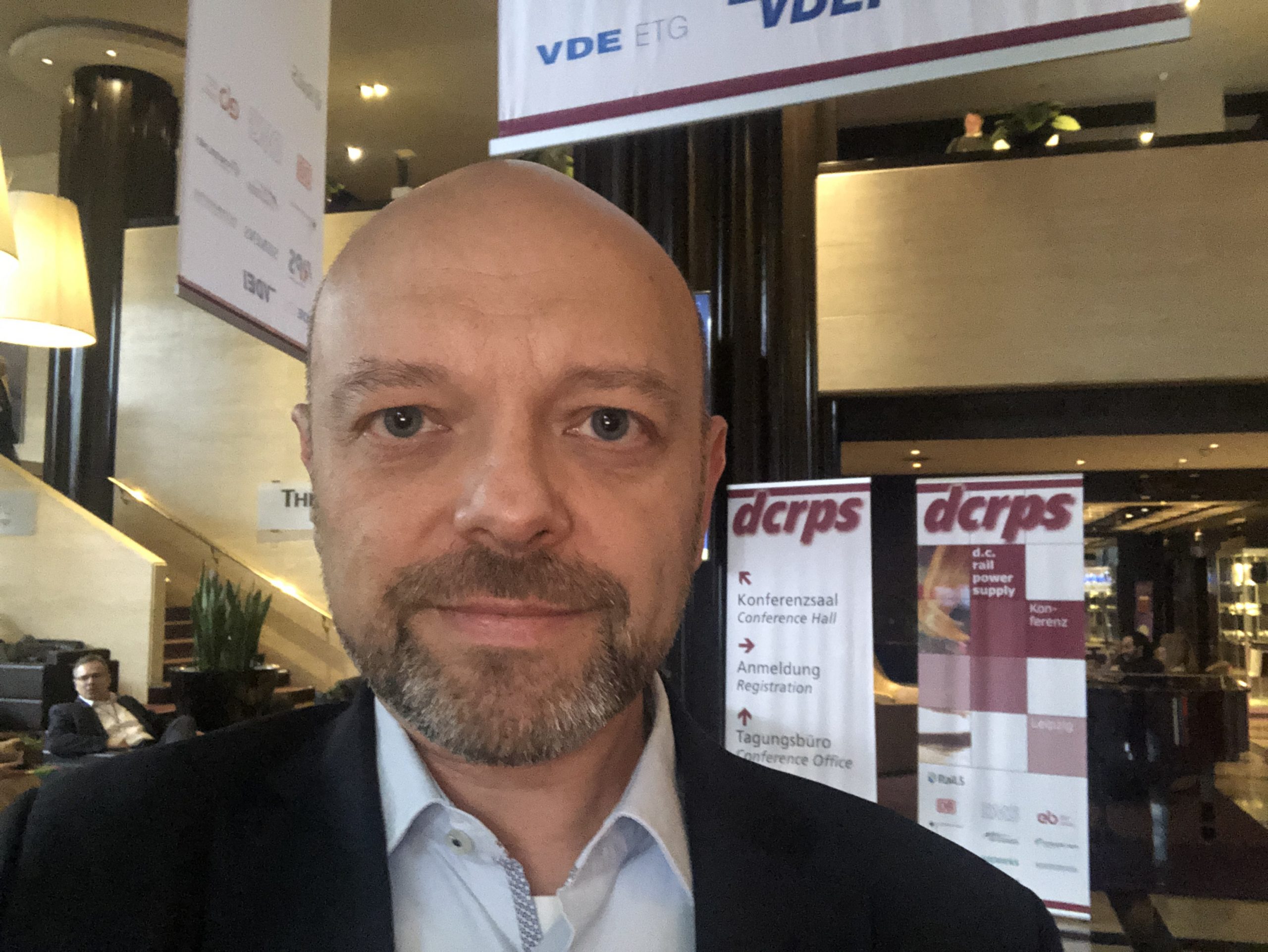 Roland Haun at a railway industry conference